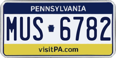 PA license plate MUS6782