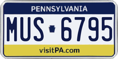 PA license plate MUS6795