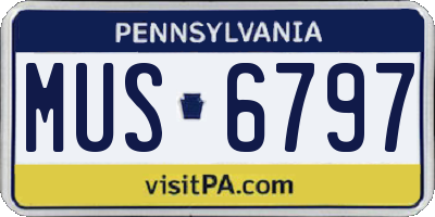 PA license plate MUS6797