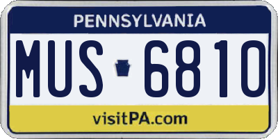 PA license plate MUS6810