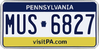 PA license plate MUS6827