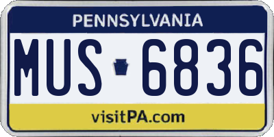 PA license plate MUS6836