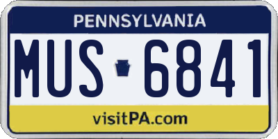 PA license plate MUS6841