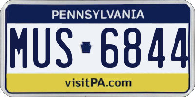 PA license plate MUS6844