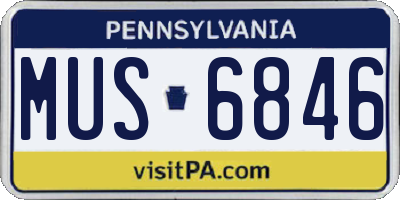PA license plate MUS6846