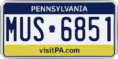 PA license plate MUS6851