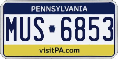 PA license plate MUS6853