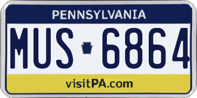 PA license plate MUS6864