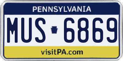 PA license plate MUS6869