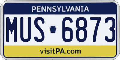 PA license plate MUS6873
