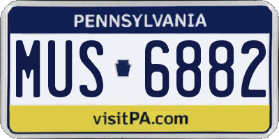 PA license plate MUS6882