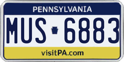 PA license plate MUS6883