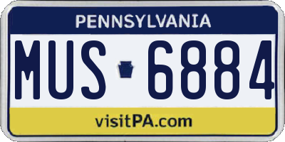 PA license plate MUS6884