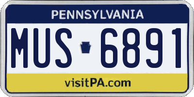 PA license plate MUS6891