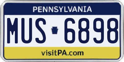 PA license plate MUS6898
