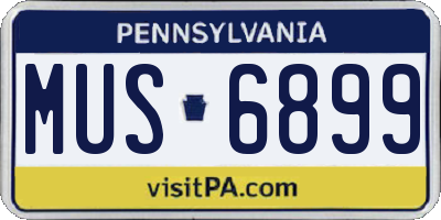 PA license plate MUS6899