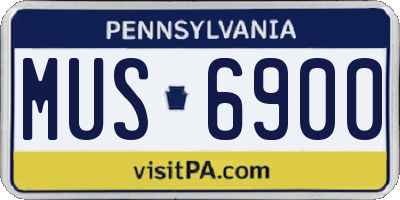 PA license plate MUS6900