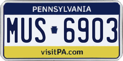 PA license plate MUS6903