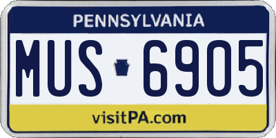 PA license plate MUS6905