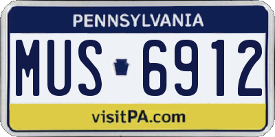 PA license plate MUS6912