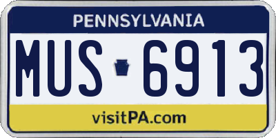 PA license plate MUS6913