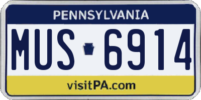 PA license plate MUS6914