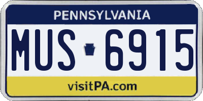 PA license plate MUS6915