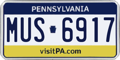 PA license plate MUS6917