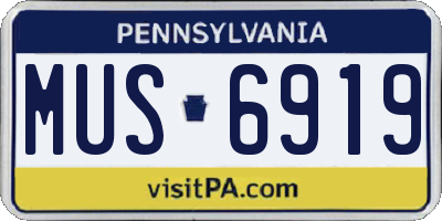PA license plate MUS6919