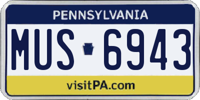 PA license plate MUS6943