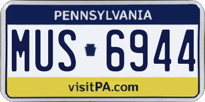 PA license plate MUS6944