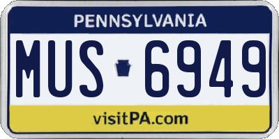 PA license plate MUS6949