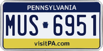 PA license plate MUS6951