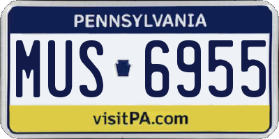 PA license plate MUS6955