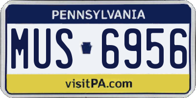 PA license plate MUS6956