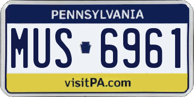 PA license plate MUS6961