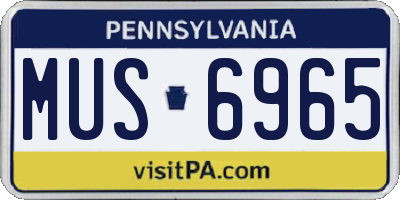 PA license plate MUS6965