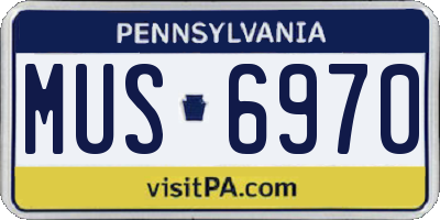 PA license plate MUS6970