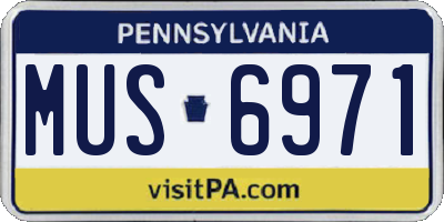 PA license plate MUS6971