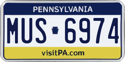 PA license plate MUS6974