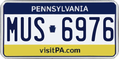 PA license plate MUS6976