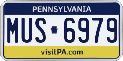 PA license plate MUS6979