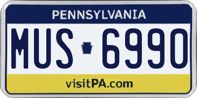 PA license plate MUS6990