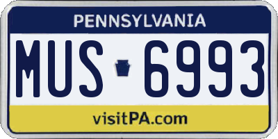 PA license plate MUS6993