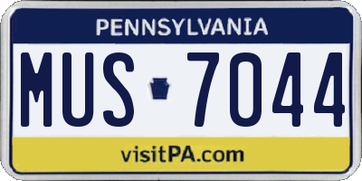 PA license plate MUS7044