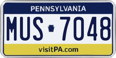 PA license plate MUS7048