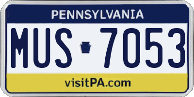 PA license plate MUS7053