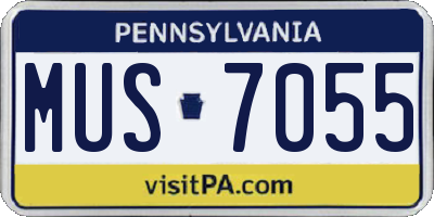 PA license plate MUS7055