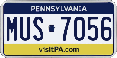 PA license plate MUS7056