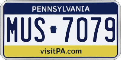 PA license plate MUS7079